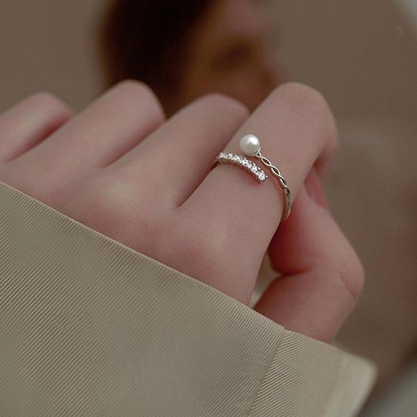 wedding rings korean simple cz crystal pearl ring fresh charm girl silver plated opening zircon romantic proposal jewelry, Slivery;golden 
wedding rings korean simple cz crystal pearl ring fresh charm girl silver plated opening zircon romantic proposal jewelry, Slivery;golden