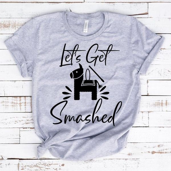women's t-shirt lets get smashed short sleeve t-shirts 100% cotton tees funny letter print graphic o neck tshirt drop, White
women's t-shirt lets get smashed short sleeve t-shirts 100% cotton tees funny letter print graphic o neck tshirt drop, White