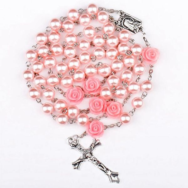 pendant necklaces 6mm glass imitation pearl bead holy rosaries necklace with rose flower silver cross lourdes center rosary
pendant necklaces 6mm glass imitation pearl bead holy rosaries necklace with rose flower silver cross lourdes center rosary