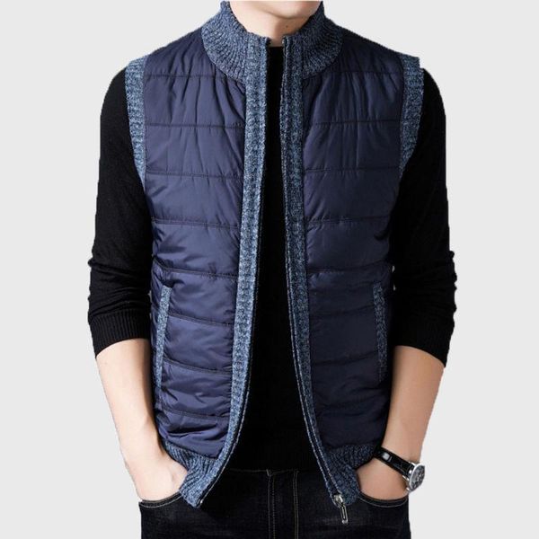 men's vests men patchwork vest autumn and winter sleeveless jacket., Black;white
men's vests men patchwork vest autumn and winter sleeveless jacket., Black;white
