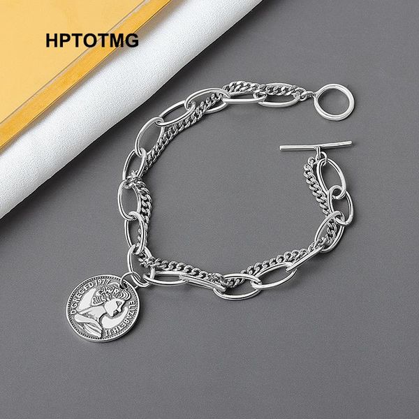 link, chain punk hip hop portrait coin bracelet bohemian vintage multi-layer geometric pendant fashion female jewelry, Black
link, chain punk hip hop portrait coin bracelet bohemian vintage multi-layer geometric pendant fashion female jewelry, Black