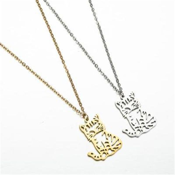 pendant necklaces selling stainless steel animal cute hollow lucky cat clavicle chain necklace hanging, Silver
pendant necklaces selling stainless steel animal cute hollow lucky cat clavicle chain necklace hanging, Silver