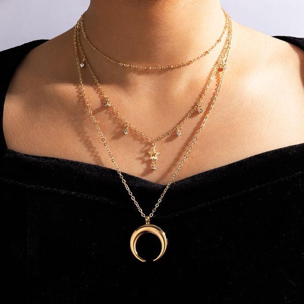 pendant necklaces tocona bohemian moon star necklace for women multi-layer gold alloy metal clavicle chain rhinestone party jewelry 9197, Silver
pendant necklaces tocona bohemian moon star necklace for women multi-layer gold alloy metal clavicle chain rhinestone party jewelry 9197, Silver