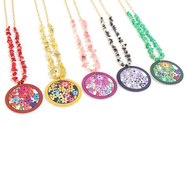 pendant necklaces handmade small gravel natural stones green aventurine red coral alloy geometric circle wooden female necklace, Silver
pendant necklaces handmade small gravel natural stones green aventurine red coral alloy geometric circle wooden female necklace, Silver