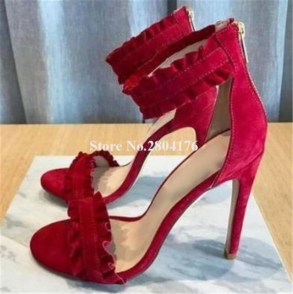 summer fasion suede ruffled stiletto heel gladiator sandals red yellow fringes high heel sandals club dress shoes big szie, Black
summer fasion suede ruffled stiletto heel gladiator sandals red yellow fringes high heel sandals club dress shoes big szie, Black