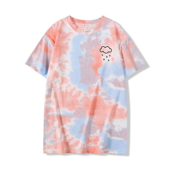 women's t-shirt raindrops printing pattern tie dye women summer japan korean college harajuku style streetwear casual all-match, White
women's t-shirt raindrops printing pattern tie dye women summer japan korean college harajuku style streetwear casual all-match, White
