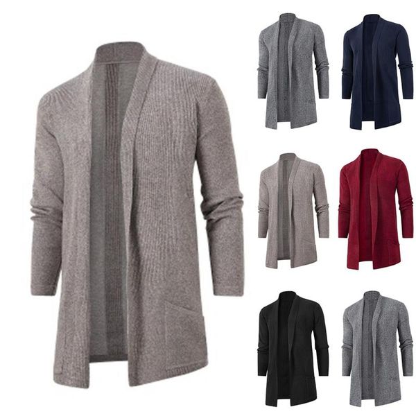 men's sweaters knitted lapel long mens cardigan open front sleeve casual plain thick pockets warmer sweater oversize, White;black
men's sweaters knitted lapel long mens cardigan open front sleeve casual plain thick pockets warmer sweater oversize, White;black