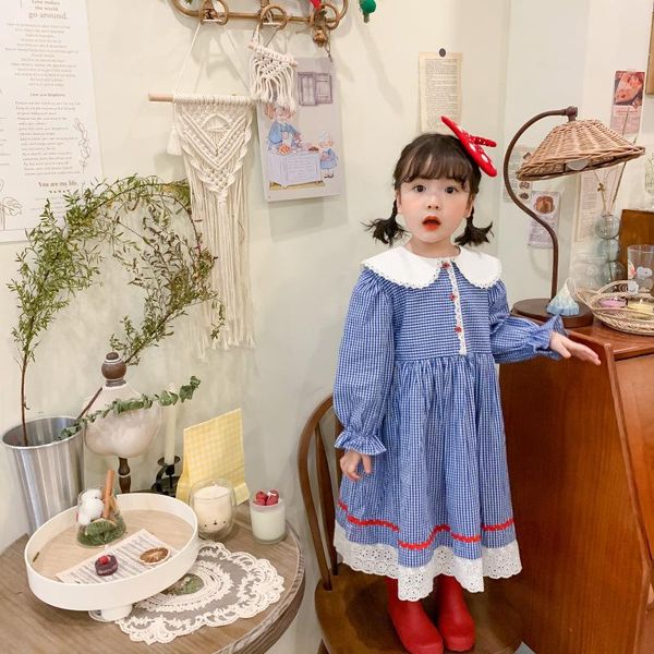2021 spring and autumn new girls long sleeve cotton plaid dresses children kids lace baby lapel collar princess dress, Red;yellow
2021 spring and autumn new girls long sleeve cotton plaid dresses children kids lace baby lapel collar princess dress, Red;yellow