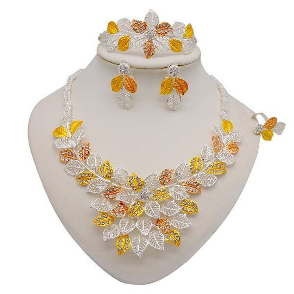 earrings & necklace jewelry sets flower shape long bracelet dubai gold set for women wedding party bridal ring, Silver
earrings & necklace jewelry sets flower shape long bracelet dubai gold set for women wedding party bridal ring, Silver