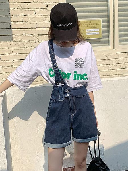 women's shorts fashion korean style high waist one-shoulder strap denim 2021 summer loose leisure thin irregular suspender, White;black
women's shorts fashion korean style high waist one-shoulder strap denim 2021 summer loose leisure thin irregular suspender, White;black