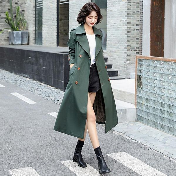 women's trench coats 2021 spring windbreaker mid long this year's coat autumn early europe station, Tan;black
women's trench coats 2021 spring windbreaker mid long this year's coat autumn early europe station, Tan;black