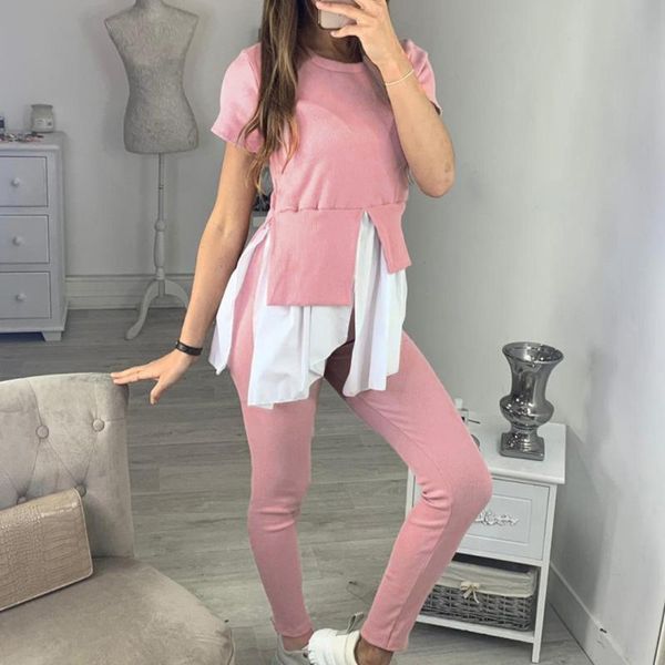 women 2 piece set new o-neck irregular ruffles patchwork short sleeve long pants set casual summer tracksuit, Gray
women 2 piece set new o-neck irregular ruffles patchwork short sleeve long pants set casual summer tracksuit, Gray