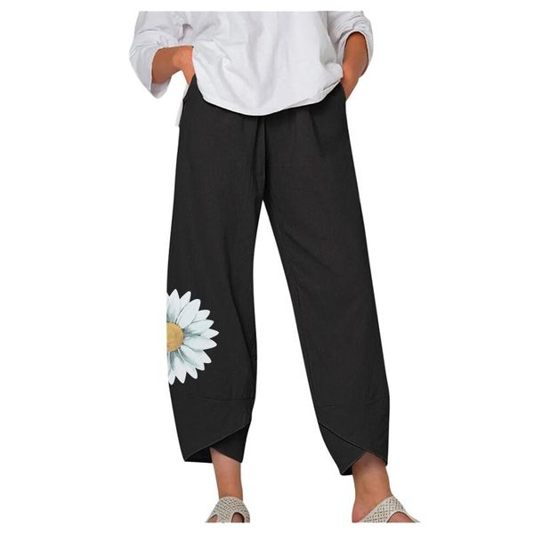 women's pants & capris women trousers harem elastic waist cotton linen wide plus size casual floral printed summer pantalon, Black;white
women's pants & capris women trousers harem elastic waist cotton linen wide plus size casual floral printed summer pantalon, Black;white