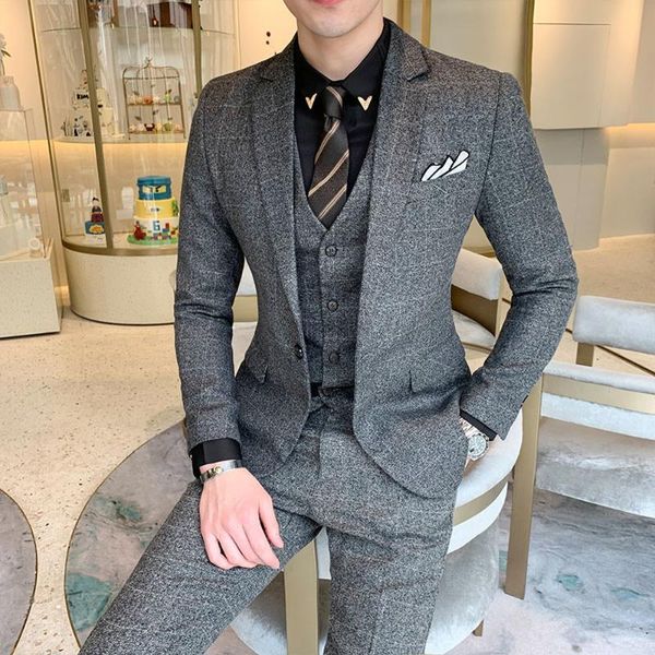 men's suits & blazers 2021 mens plaid three piece set ( jacket + pant vest ) wedding party men business dress slim design for, White;black
men's suits & blazers 2021 mens plaid three piece set ( jacket + pant vest ) wedding party men business dress slim design for, White;black