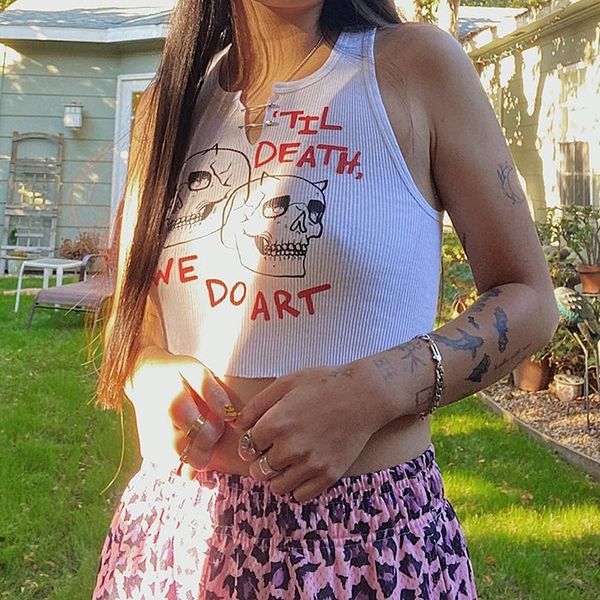 harajuku tank women skulls letter printed summer crop 2021 streetwear casual metal white club gothic slim vest
harajuku tank women skulls letter printed summer crop 2021 streetwear casual metal white club gothic slim vest