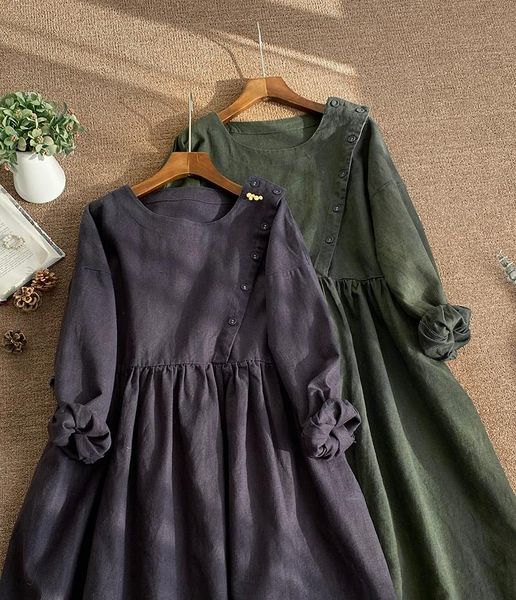 casual dresses summer women mori girl vintage loose plus size comfortable 9*9 linen pullover, Black;gray
casual dresses summer women mori girl vintage loose plus size comfortable 9*9 linen pullover, Black;gray
