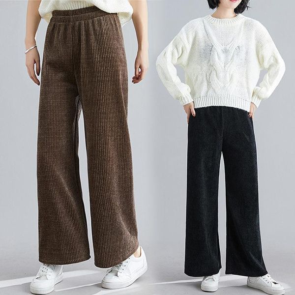 women's pants & capris corduroy solid color thick casual autumn plus size elastic waist wide leg warm long trousers m1030, Black;white
women's pants & capris corduroy solid color thick casual autumn plus size elastic waist wide leg warm long trousers m1030, Black;white