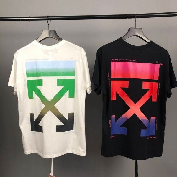 the new ow short off sleeve trendy brand gradual change arrow cotton loose round neck t-shirt for men and women, White;black
the new ow short off sleeve trendy brand gradual change arrow cotton loose round neck t-shirt for men and women, White;black