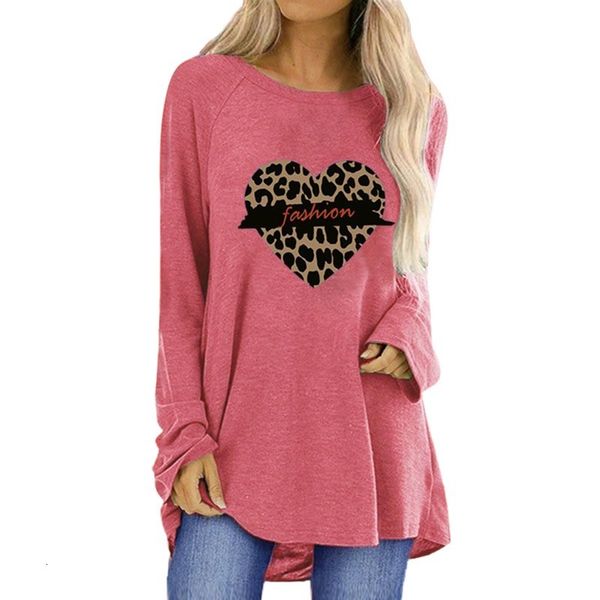 fashion shirts loss leopard heart print love long mouw losse around the neck t-shirt female football women r2, White
fashion shirts loss leopard heart print love long mouw losse around the neck t-shirt female football women r2, White
