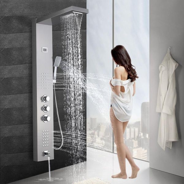 bathroom shower sets black nickel rainfall waterfall panel massage jets column thermostatic mixer faucet tower tub spout
bathroom shower sets black nickel rainfall waterfall panel massage jets column thermostatic mixer faucet tower tub spout