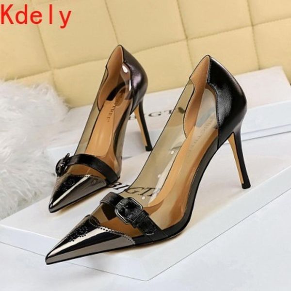 dress shoes women pumps 2021 transparent thin high heels pointed toe slip-on wedding party for lady size34-40, Black
dress shoes women pumps 2021 transparent thin high heels pointed toe slip-on wedding party for lady size34-40, Black