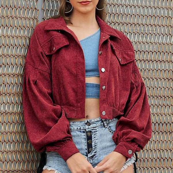women's jackets fashion jacket autumn corduroy button long sleeve loose casual coat winter warm lapel clothes, Black;brown
women's jackets fashion jacket autumn corduroy button long sleeve loose casual coat winter warm lapel clothes, Black;brown