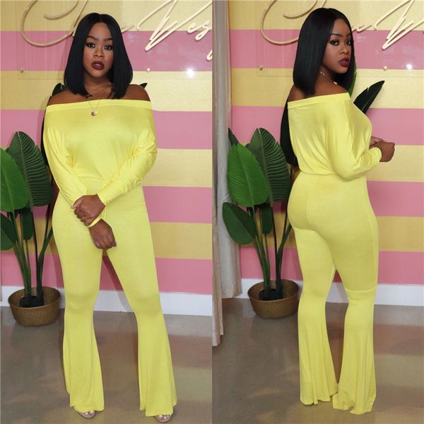 flared leg jumpsuits women rompers off shoulder long sleeve causal loose playsuits good stretch yellow tracksuits jump suits, White
flared leg jumpsuits women rompers off shoulder long sleeve causal loose playsuits good stretch yellow tracksuits jump suits, White