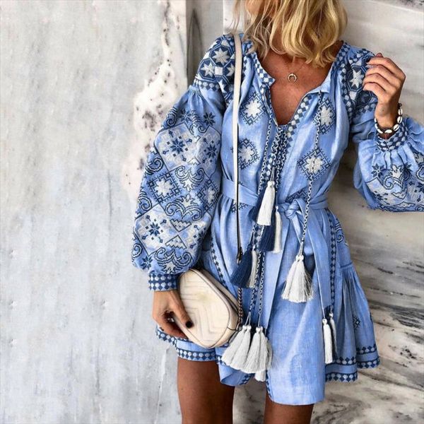 fashion boho floral print women dresses long sleeve mini stylish v neck flower holiday party beach sundress, Black;gray
fashion boho floral print women dresses long sleeve mini stylish v neck flower holiday party beach sundress, Black;gray