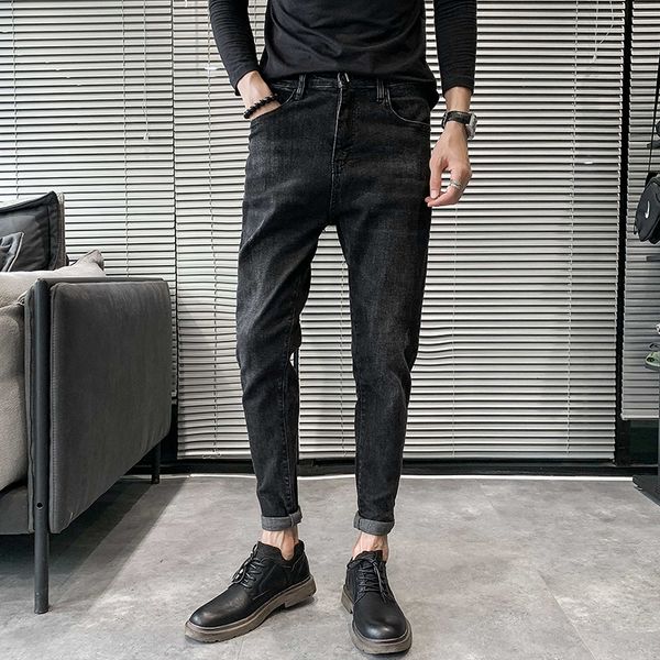 2021 new moda outono novo jeans preto roupas masculinas simples todos os jogos fino ajuste casual denim corredores calas de comprimento tota, Blue
2021 new moda outono novo jeans preto roupas masculinas simples todos os jogos fino ajuste casual denim corredores calas de comprimento tota, Blue