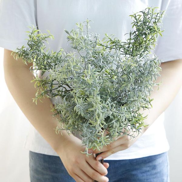 decorative flowers & wreaths artificial plastic grass fake rosemary branch green pine needle plant christmas home wedding table floral decor