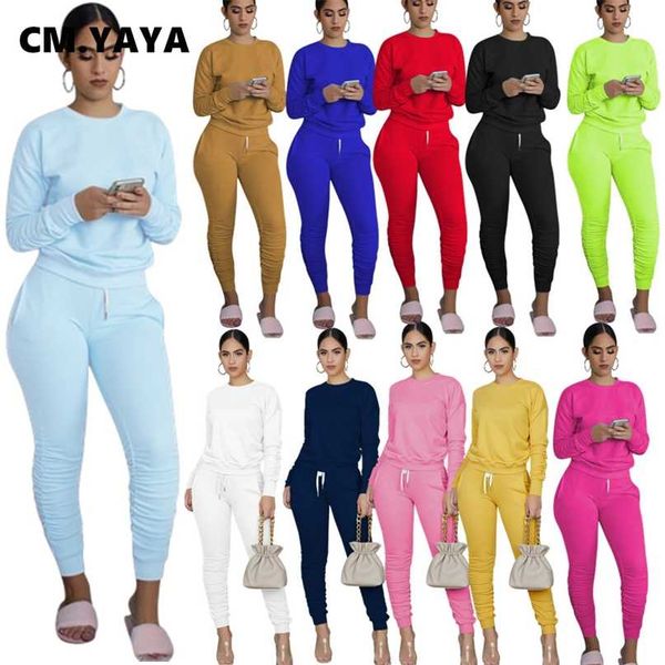 cm.yaya casual sport women two piece set tracksuit long sleeve sweatshirt stacked jogger sweatpant suit outfit matching 211105, White
cm.yaya casual sport women two piece set tracksuit long sleeve sweatshirt stacked jogger sweatpant suit outfit matching 211105, White