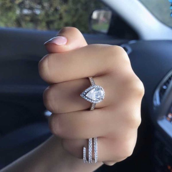cluster rings classic 925 sterling silver drop stone finger sets for women eternal engagement pear shaped cut diamond ring fine jewelry, Golden;silver
cluster rings classic 925 sterling silver drop stone finger sets for women eternal engagement pear shaped cut diamond ring fine jewelry, Golden;silver