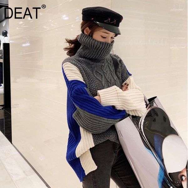 2021 autumn and winter products fashion eight-strand high collar color matching pullover sweater women pb0481, White;black 
2021 autumn and winter products fashion eight-strand high collar color matching pullover sweater women pb0481, White;black