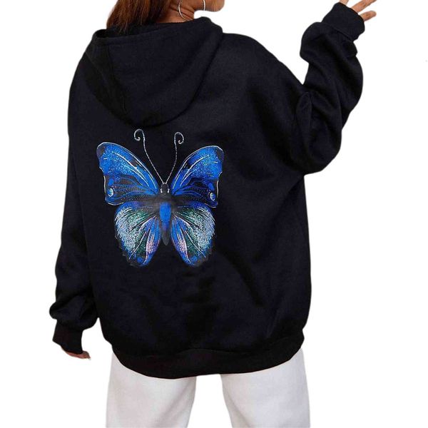 women's hoodies & sweatshirts hirigin fashion casual female nightgown with hood impression long-sleeve butterfly pocket hoodies 618i, Black
women's hoodies & sweatshirts hirigin fashion casual female nightgown with hood impression long-sleeve butterfly pocket hoodies 618i, Black