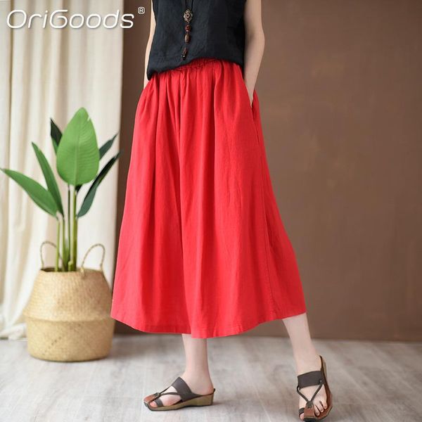 women's pants & capris origoods summer cropped wide leg for women linen plus large size trousers 2021 solid red black white skirt c248
women's pants & capris origoods summer cropped wide leg for women linen plus large size trousers 2021 solid red black white skirt c248