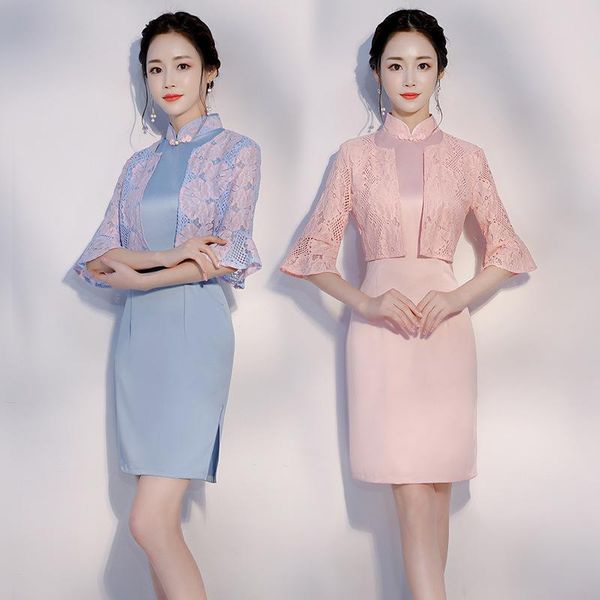 ethnic clothing rayon modern chinese dress women vintage lady qipao summer short lace cheongsam 2-piece, Red
ethnic clothing rayon modern chinese dress women vintage lady qipao summer short lace cheongsam 2-piece, Red