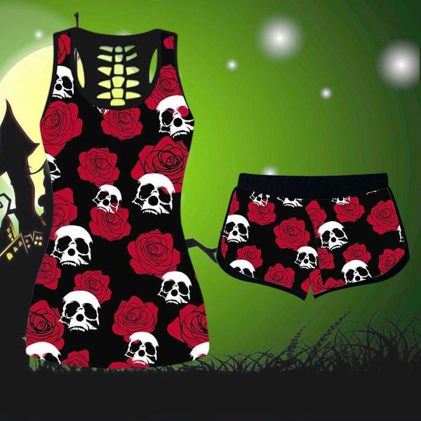 halloween suit women tank flower skull printing sleeveless gothic harajuku shirts shorts female girls suit clothes new, White
halloween suit women tank flower skull printing sleeveless gothic harajuku shirts shorts female girls suit clothes new, White