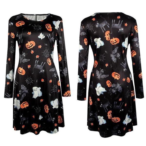 casual dresses women's skull pumkin print hallloween clothes long sleeve printed christmas dress ladies xmas party, Black;gray
casual dresses women's skull pumkin print hallloween clothes long sleeve printed christmas dress ladies xmas party, Black;gray