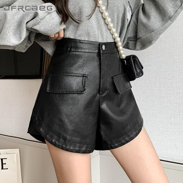 women's shorts khaki casual faux leather women 2021 korean fashion high waist washed ladies pu boots, White;black
women's shorts khaki casual faux leather women 2021 korean fashion high waist washed ladies pu boots, White;black