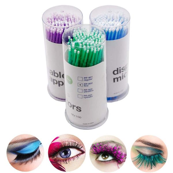 makeup brushes disposable applicator 100pcs/packs regular size dental micro brush for eyelash fiber wands
makeup brushes disposable applicator 100pcs/packs regular size dental micro brush for eyelash fiber wands