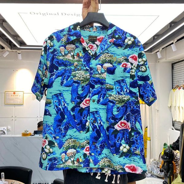 men's casual shirts 2021 kapital man shirt men women oil painting digital printing multicolor blouse harajuku, White;black 
men's casual shirts 2021 kapital man shirt men women oil painting digital printing multicolor blouse harajuku, White;black