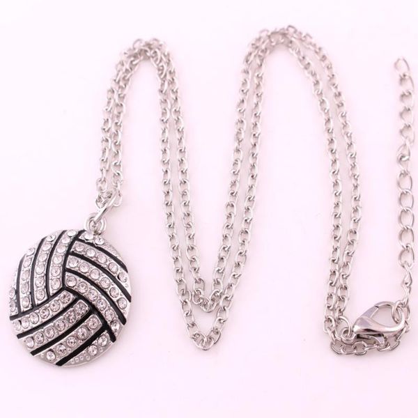 pendant necklaces arrival antique sliver plated volleyball charm link chain necklace, Silver