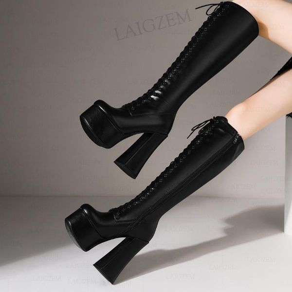 boots women knee high side zip up wide calf tall thick heels platform faux leather club shoes woman size 39 42 43, Black
boots women knee high side zip up wide calf tall thick heels platform faux leather club shoes woman size 39 42 43, Black