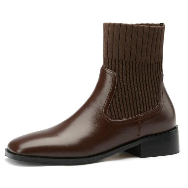 boots 2021 retro women ankle autumn winter genuine leather knitting sock thick med heels dress party shoes woman, Black
boots 2021 retro women ankle autumn winter genuine leather knitting sock thick med heels dress party shoes woman, Black