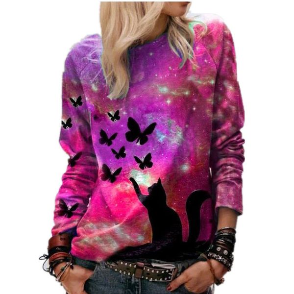 butterfly pattern women's fashion 3d printing short slim t-shirt autumn long sleeve round neck basic casual, White
butterfly pattern women's fashion 3d printing short slim t-shirt autumn long sleeve round neck basic casual, White