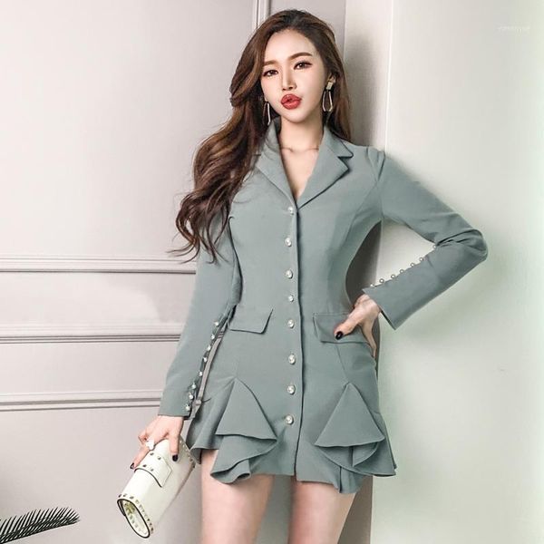 casual dresses jsxdhk office ladies notched collar sheath dress autumn winter single breasted pearl ruffles bodycon slim mini work, Black;gray
casual dresses jsxdhk office ladies notched collar sheath dress autumn winter single breasted pearl ruffles bodycon slim mini work, Black;gray
