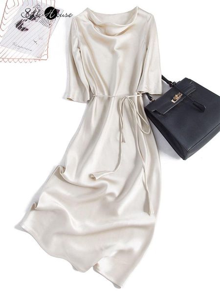 casual dresses heavy 100% mulberry silk satin party dress long sleeve women's 2021 fashion style, Black;gray
casual dresses heavy 100% mulberry silk satin party dress long sleeve women's 2021 fashion style, Black;gray