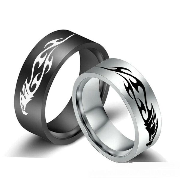 double head eagle pattern stainless steel silver black rings band size 6-13
double head eagle pattern stainless steel silver black rings band size 6-13