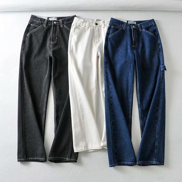 2021 new summer european and american women's fashion washing tooling loose wide leg jeans pants gt8887 4ctd, Blue
2021 new summer european and american women's fashion washing tooling loose wide leg jeans pants gt8887 4ctd, Blue