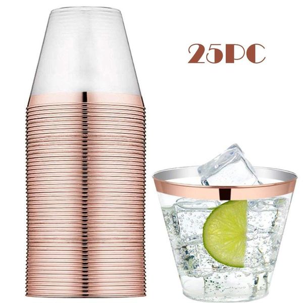 disposable dinnerware 25 cup clear champagne wine glass rose gold border edge for wedding party juice cocktail drinking
disposable dinnerware 25 cup clear champagne wine glass rose gold border edge for wedding party juice cocktail drinking